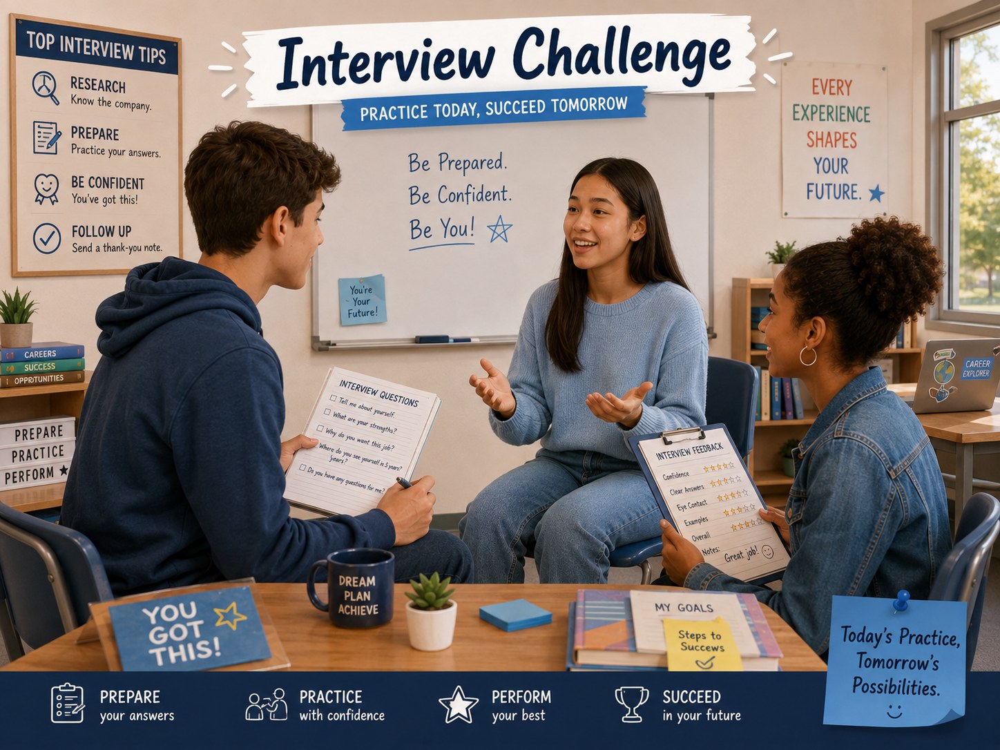 Interview Challenge – students role-playing a job interview