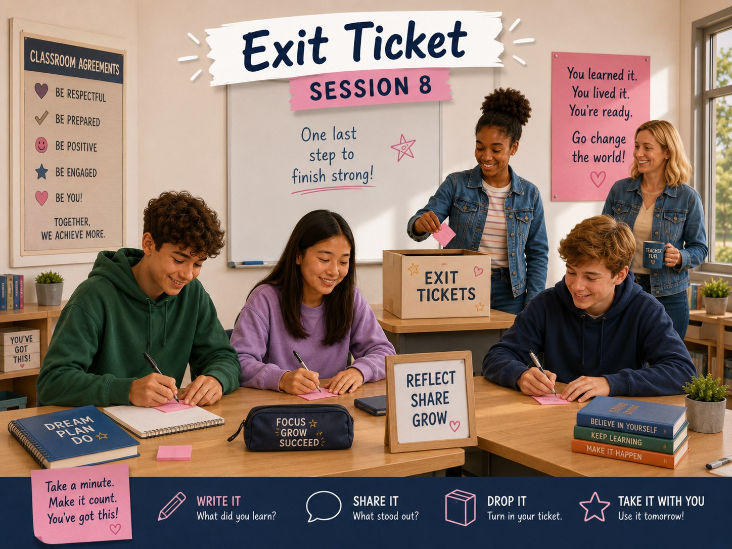 Exit Ticket – students reflecting on learning