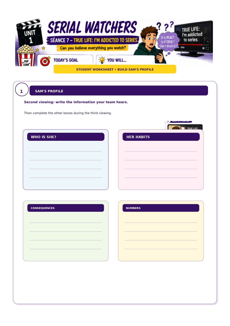 Student worksheet