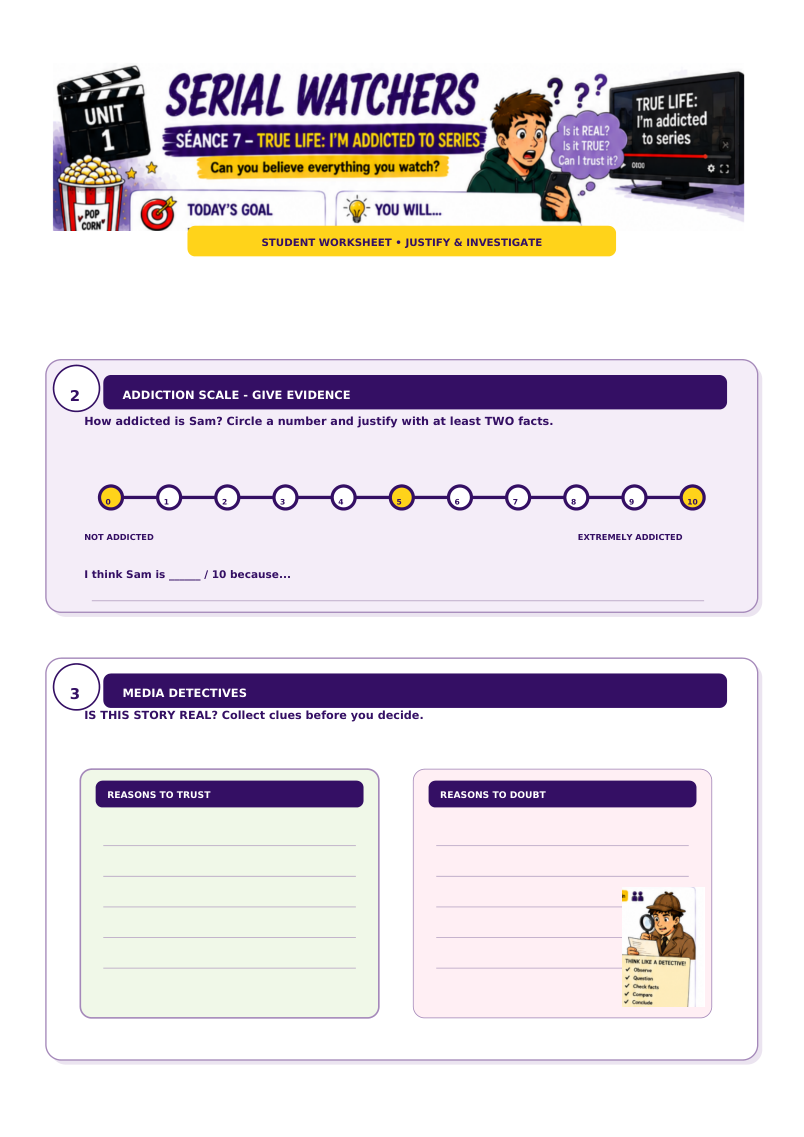 Student worksheet