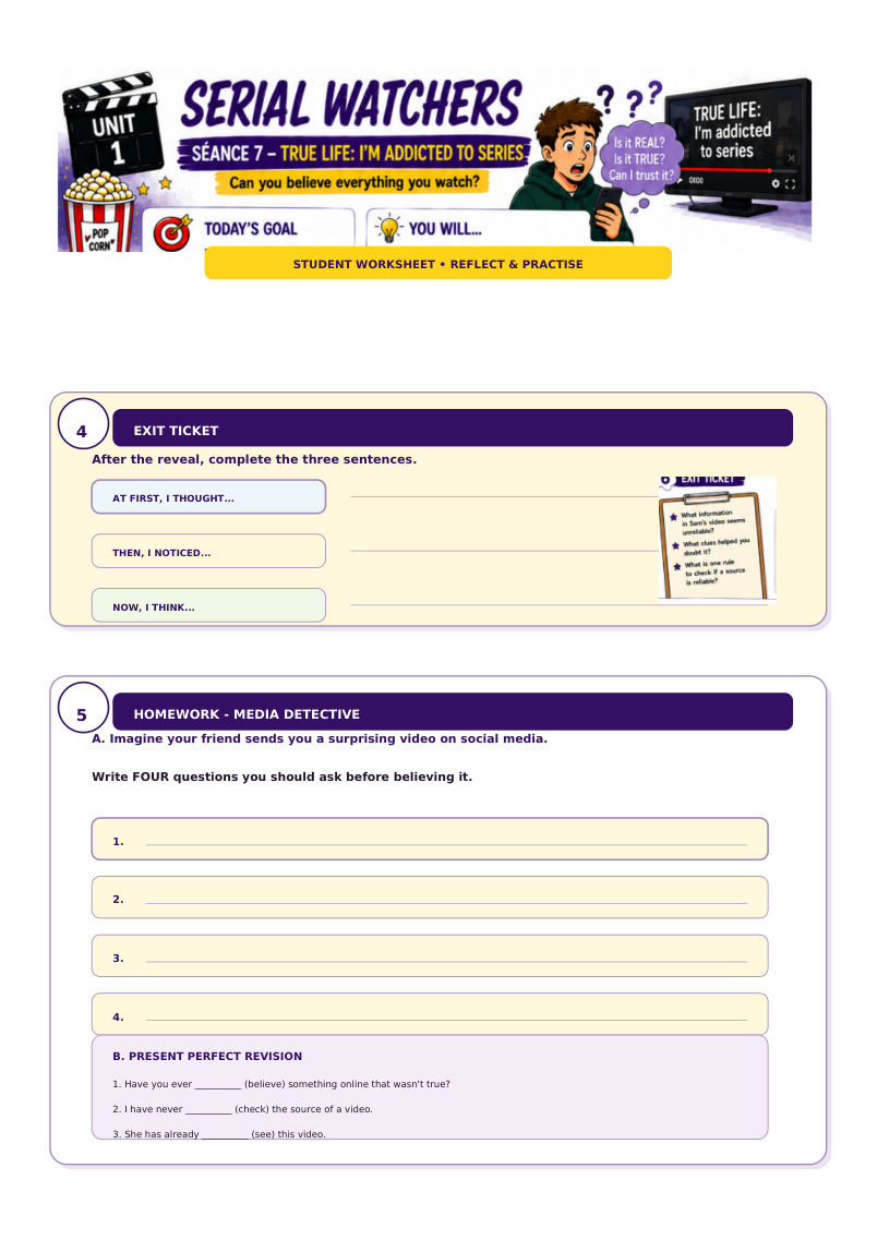 Student worksheet
